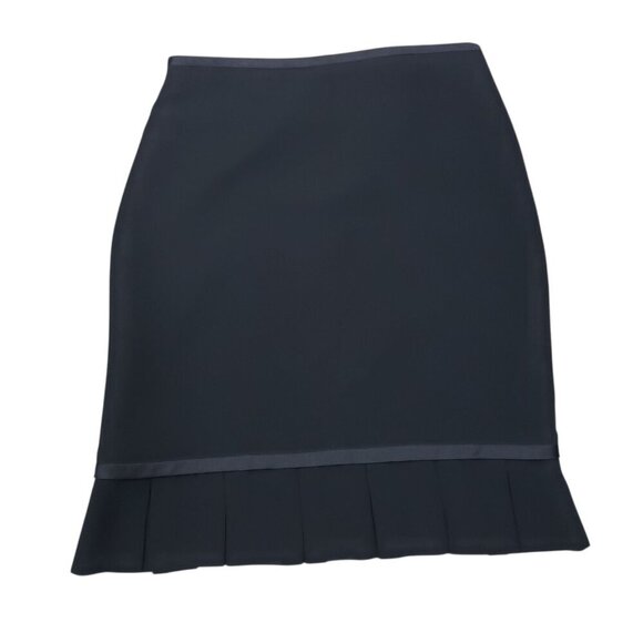 Joseph Ribkoff Black Crepe Pleated Hem Skirt - Picture 1 of 12